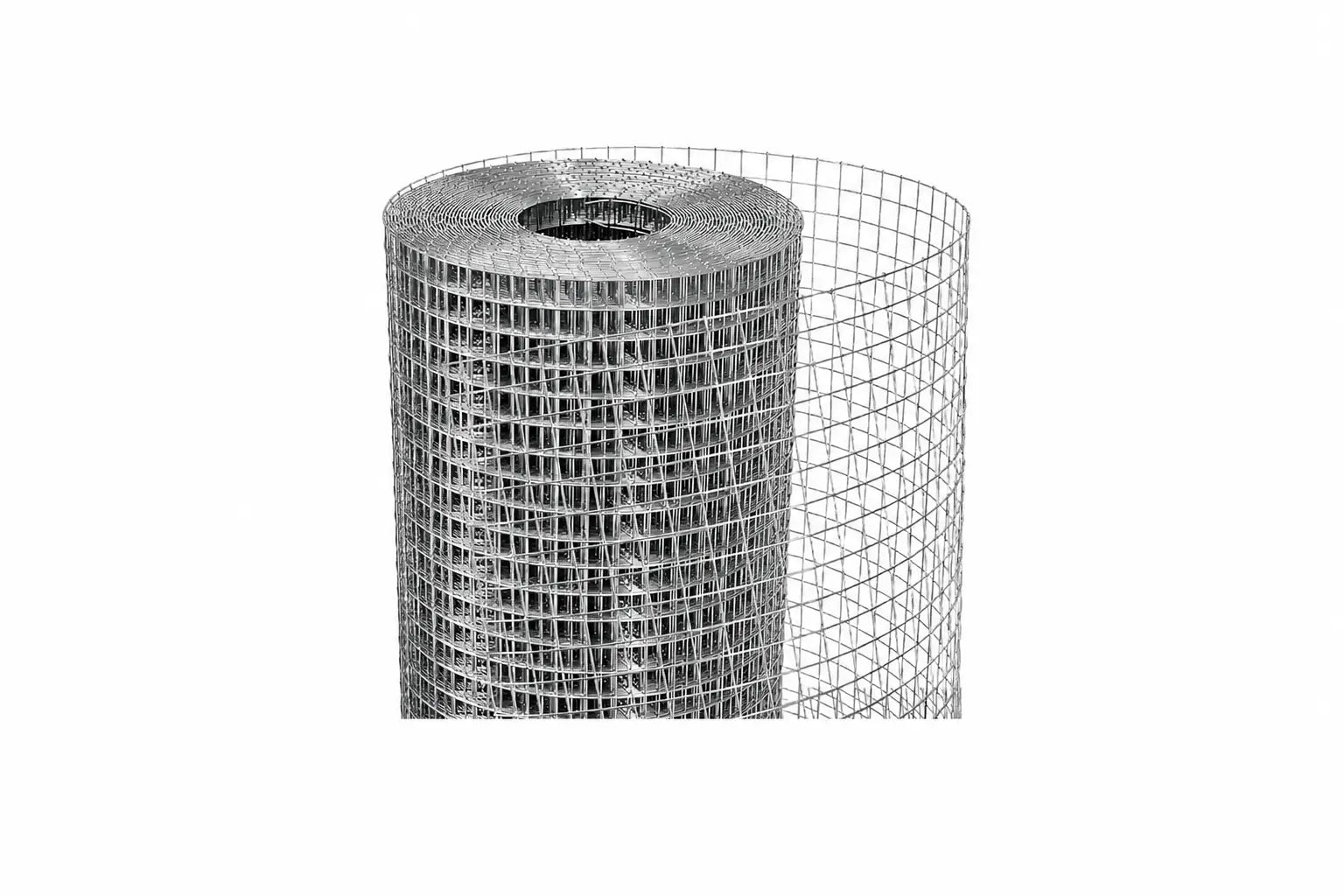 Galvanized welded wire mesh rolls in one-half-inch and one-quarter-inch square openings